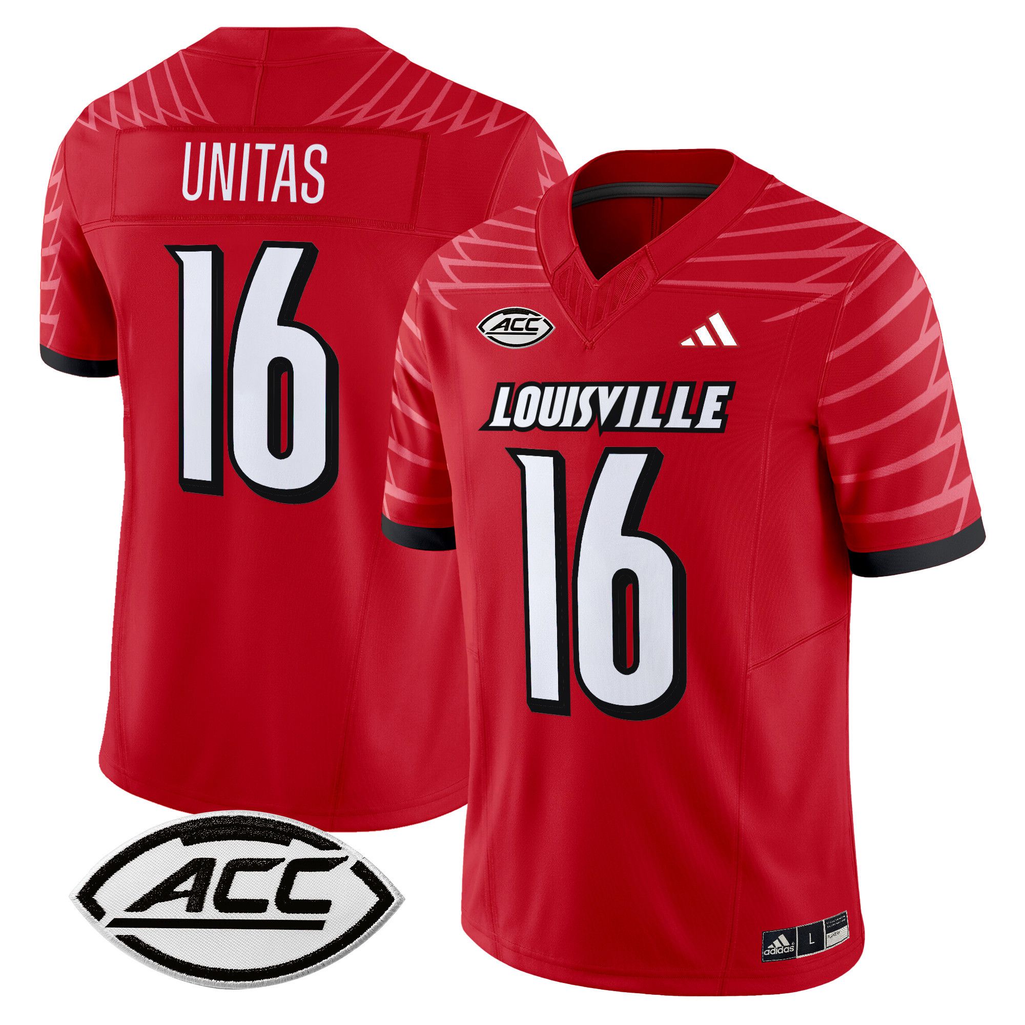Men Louisville Cardinals #16 Unitas Red 2024 Vapor Limited NCAA Jersey style 1->mlb hats->Sports Caps